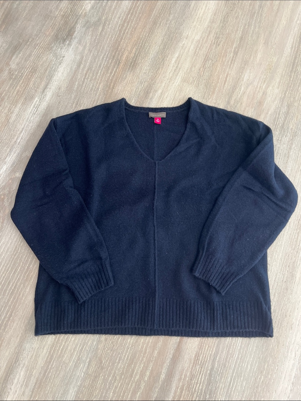 Vince Camuto Deep Navy V-Neck Relaxed Sweater